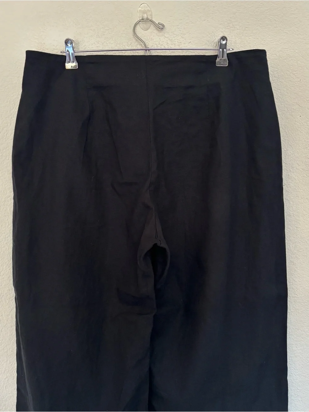 Gap Linen Blend Relaxed Straight Ankle Pants Black